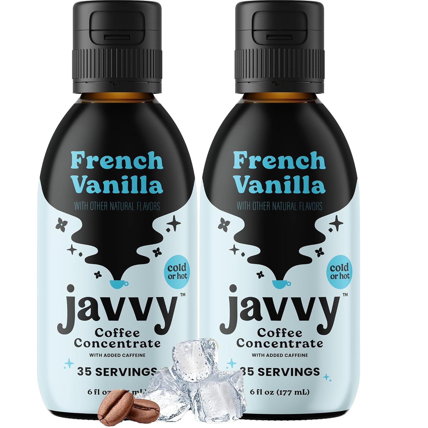 Javvy Cold Brew Iced Coffee Concentrate, 2 Pack Vanilla, Arabica Coffee Beverages, 35X Liquid Coffee Concentrate, Instant Coffee Alternative, Concentrated Ice Coffee Drinks & Cold-Brew, Coffee Gifts