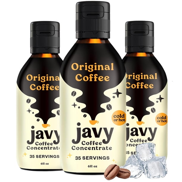 Javvy Cold Brew Iced Coffee Concentrate, 3 Pack for Office