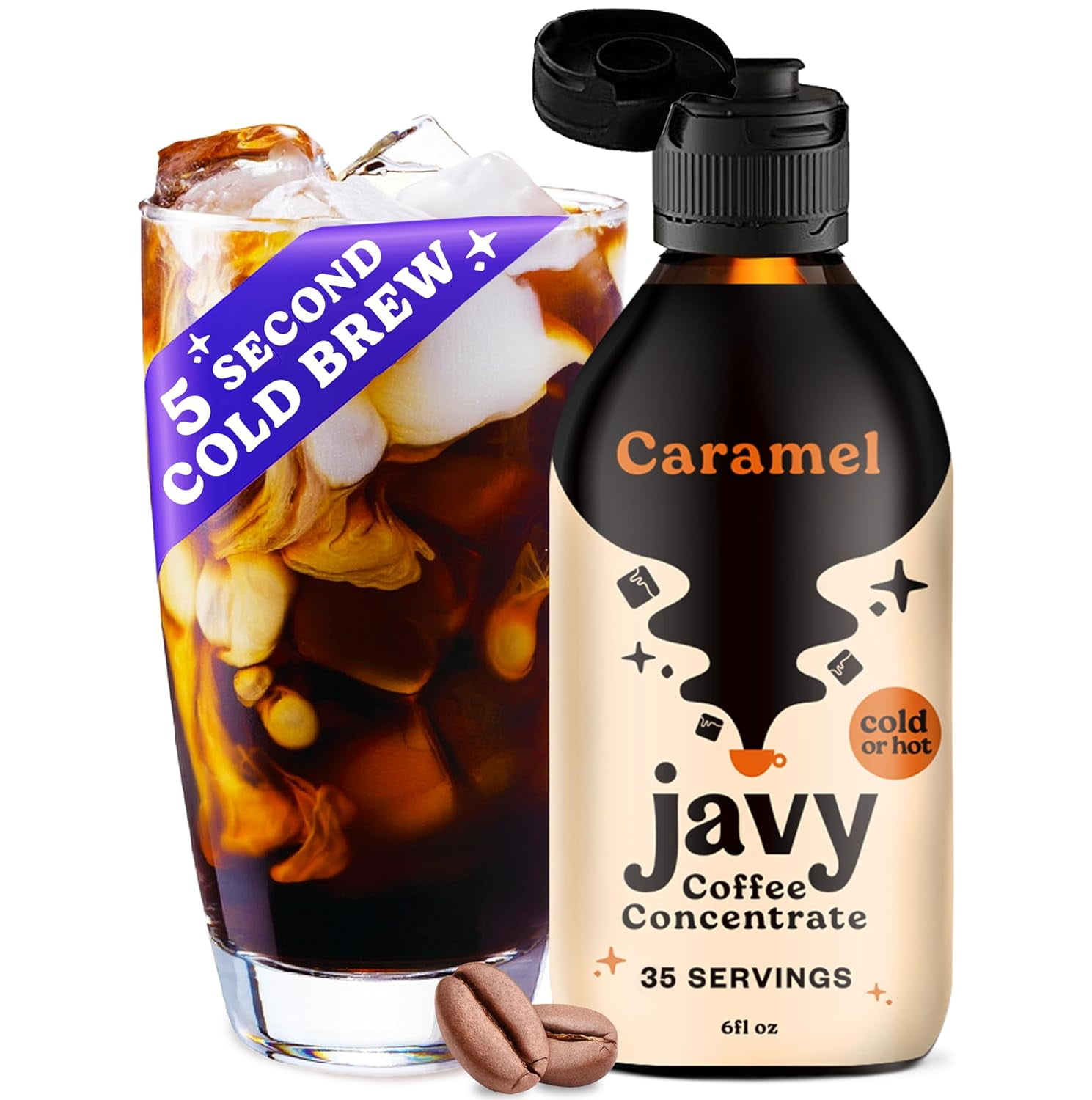 Javy Coffee Caramel Concentrate Liquid, Instant Iced & Hot Brewed