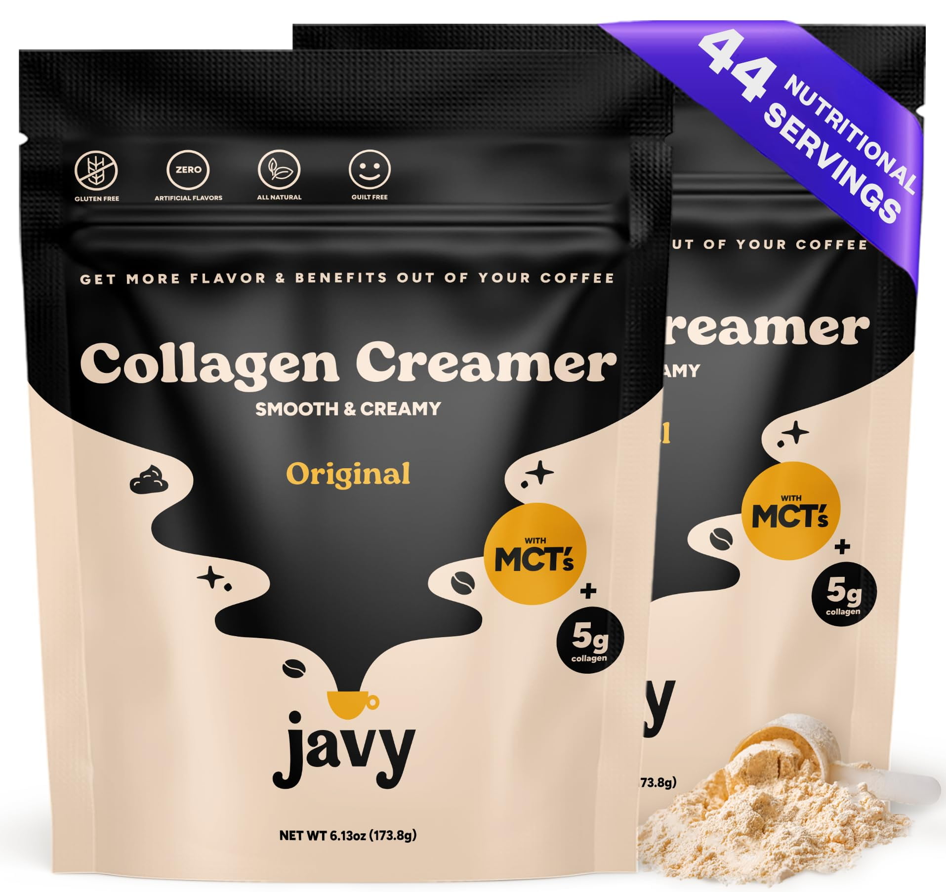 Javy Collagen Coffee Creamer Powder, Grass Fed Pasture Raised Collagen