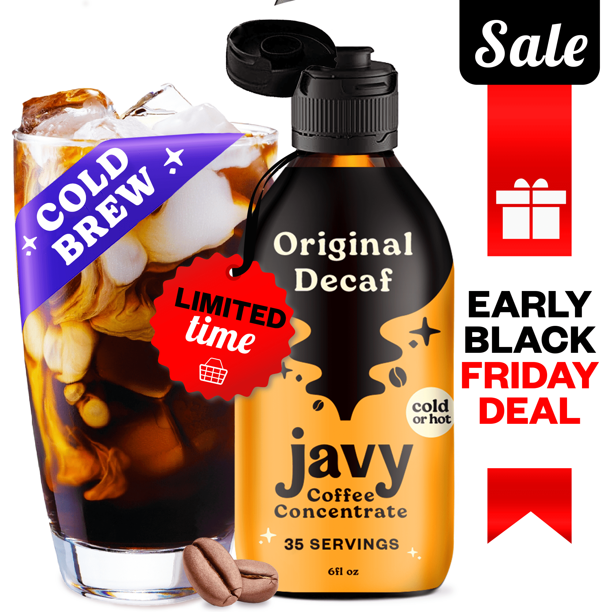 Javy Decaf Cold Brew & Iced Coffee Concentrate, Decaf Instant Coffee