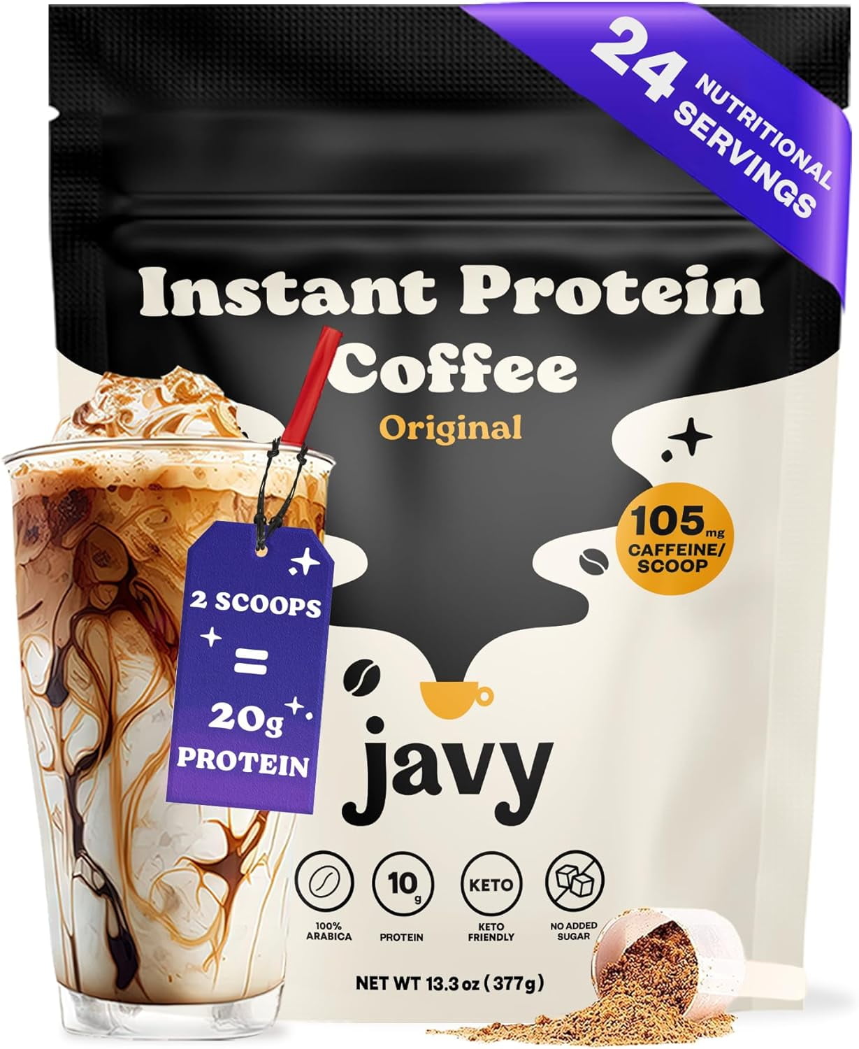 Javy Instant Coffee Protein Coffee Premium Whey Protein & Instant