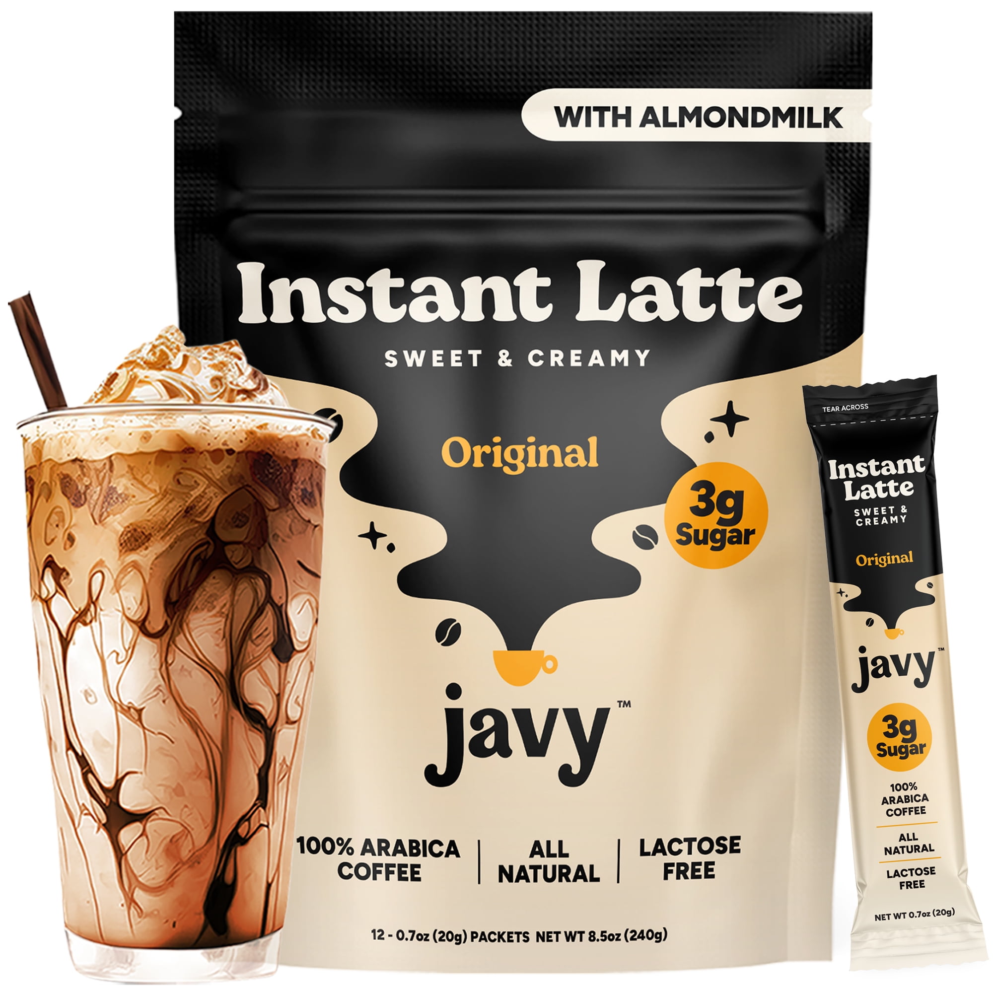 Javy Instant Latte Instant Coffee Packets 100 Arabica Coffee