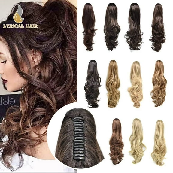 Jaw Claw Ponytail Thick Clip In Ponytails Hair Piece Hair Extension As Human Hair 1# Jet Black