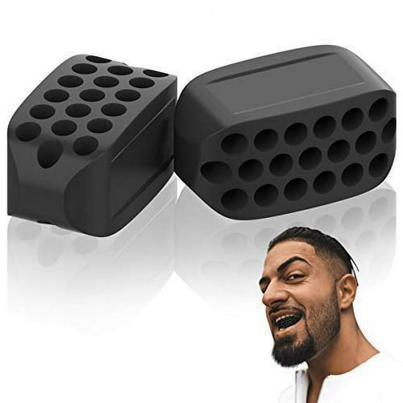 Jaw Exerciser(Black), Strengthen Facial And Neck Muscles, Eliminate Double Chin. Jawline Exerciser Works Out The Most Attractive Muscles In Your Face.Provide Free Exchange Service For Life