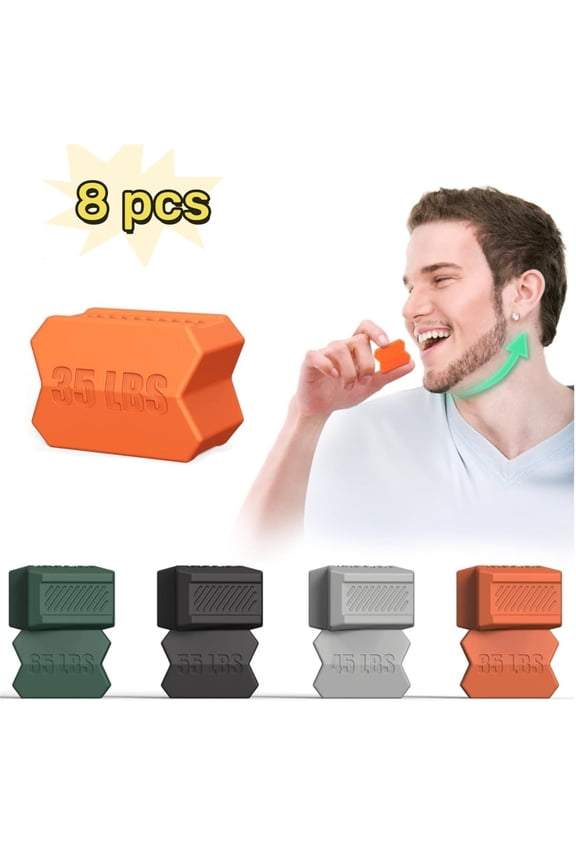 Jaw Facial Trainer 8pcs, Jademall Face and Neck Exerciser, Jawline Exerciser Shaper for Men and Women, Jaw Exerciser with Three Resistance Levels