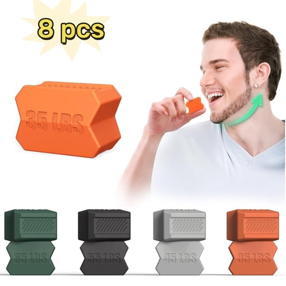 Jaw Facial Trainer 8pcs, Jademall Face and Neck Exerciser, Jawline Exerciser Shaper for Men and Women, Jaw Exerciser with Three Resistance Levels