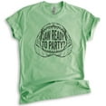 thumbnail image 1 of Jaw Ready To Party Shirt, Unisex Women's Men's Shirt, Shark Shirt, Pun Shirt, Party Shirt, Shark Jaw Shirt, Heather Apple Green, 3X-Large, 1 of 6