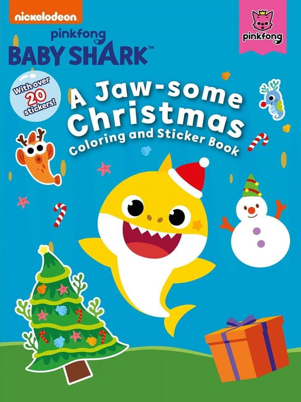 Baby Shark Baby Shark: A Jaw-Some Christmas Coloring and Sticker Book, (Paperback)
