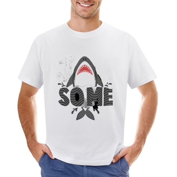 Jaw Some Men’s T-Shirt 100% Cotton Casual Short Sleeve Tops Gift Tee White 4XL