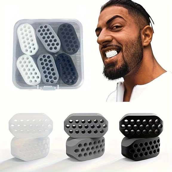 [Jaw Trainer 6pcs] 6pcs Beauty Tools Jaw Trainer, Jaw Exerciser, 3 Levels Of Resistance Jaw Line Exerciser (6 Pcs)-6pcs