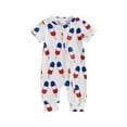 thumbnail image 1 of Jaweiwi 0-18M  Baby Jumpsuit, Short Sleeve Crew Neck Popsicle Print Zipped Summer Romper Clothes for Independence Day, 1 of 9