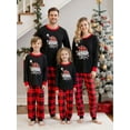 thumbnail image 1 of Jaweiwi Christmas Family Pajamas Matching Set, Letters Print Long Sleeve Tops with Plaid Pants Sleepwear Loungewear, 1 of 11