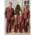 thumbnail image 1 of Jaweiwi Christmas Family Pajamas Matching Sets Plaid Tops and Elastic Waist Pants Baby Romper Sleepwear with Dog, 1 of 10