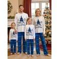 thumbnail image 1 of Jaweiwi Family Matching Christmas Pajamas Set, Christmas Tree&Letter Print Long-Sleeved T shirt Tops + Plaid Trousers Holiday Sleepwear Outfits for Women Men Kids Baby, 1 of 11