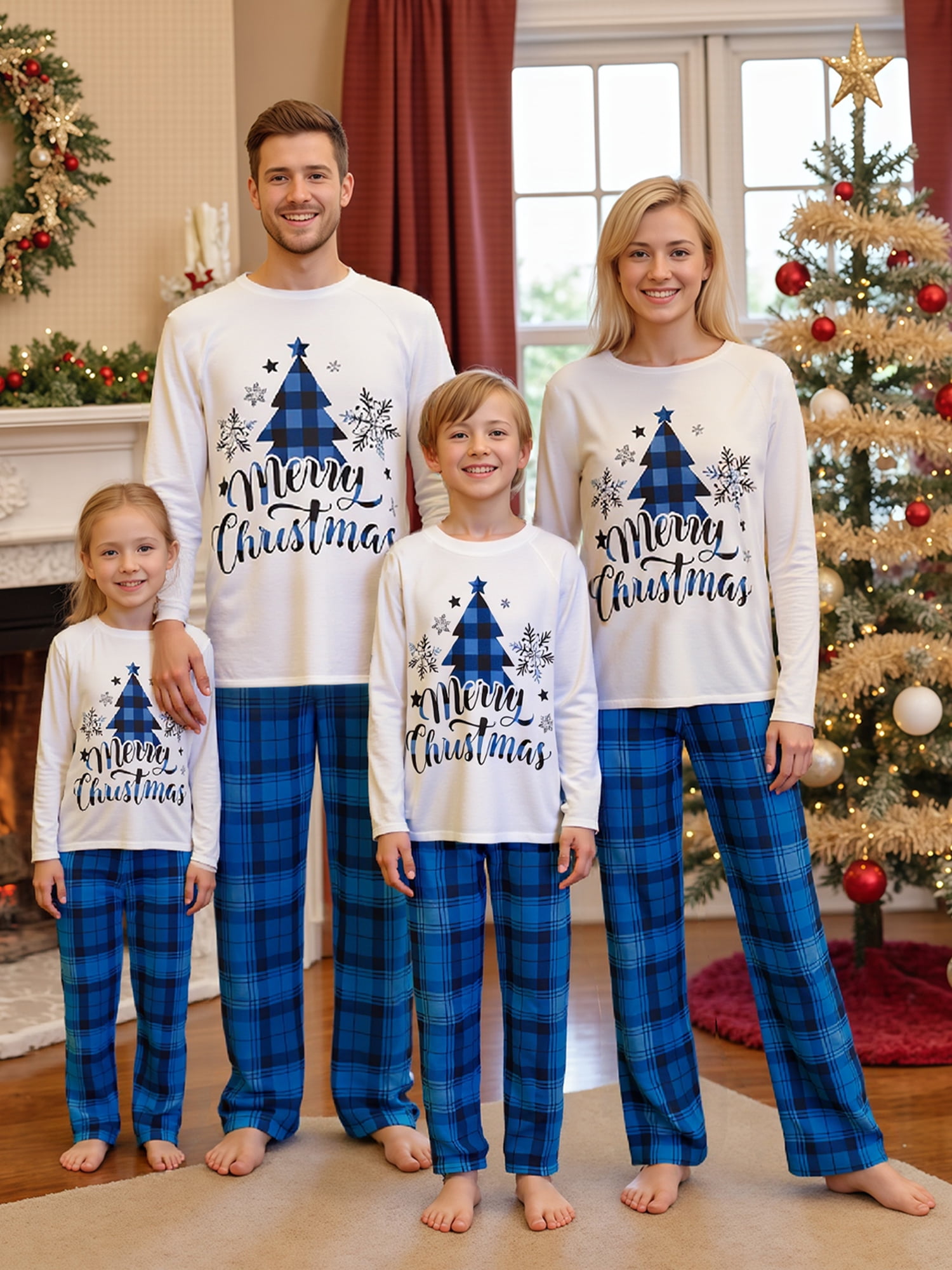 Jaweiwi Family Matching Christmas Pajamas Set Christmas TreeLetter Print Long Sleeved T Shirt Tops Plaid Trousers Holiday Sleepwear Outfits Women Men: Quick Guide for Smart Shoppers