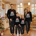 thumbnail image 1 of Jaweiwi Family Matching Christmas Pajamas Set Letter String Lights Print Holiday Pajamas Sleepwear Dad Mom Kids PJs, 1 of 9