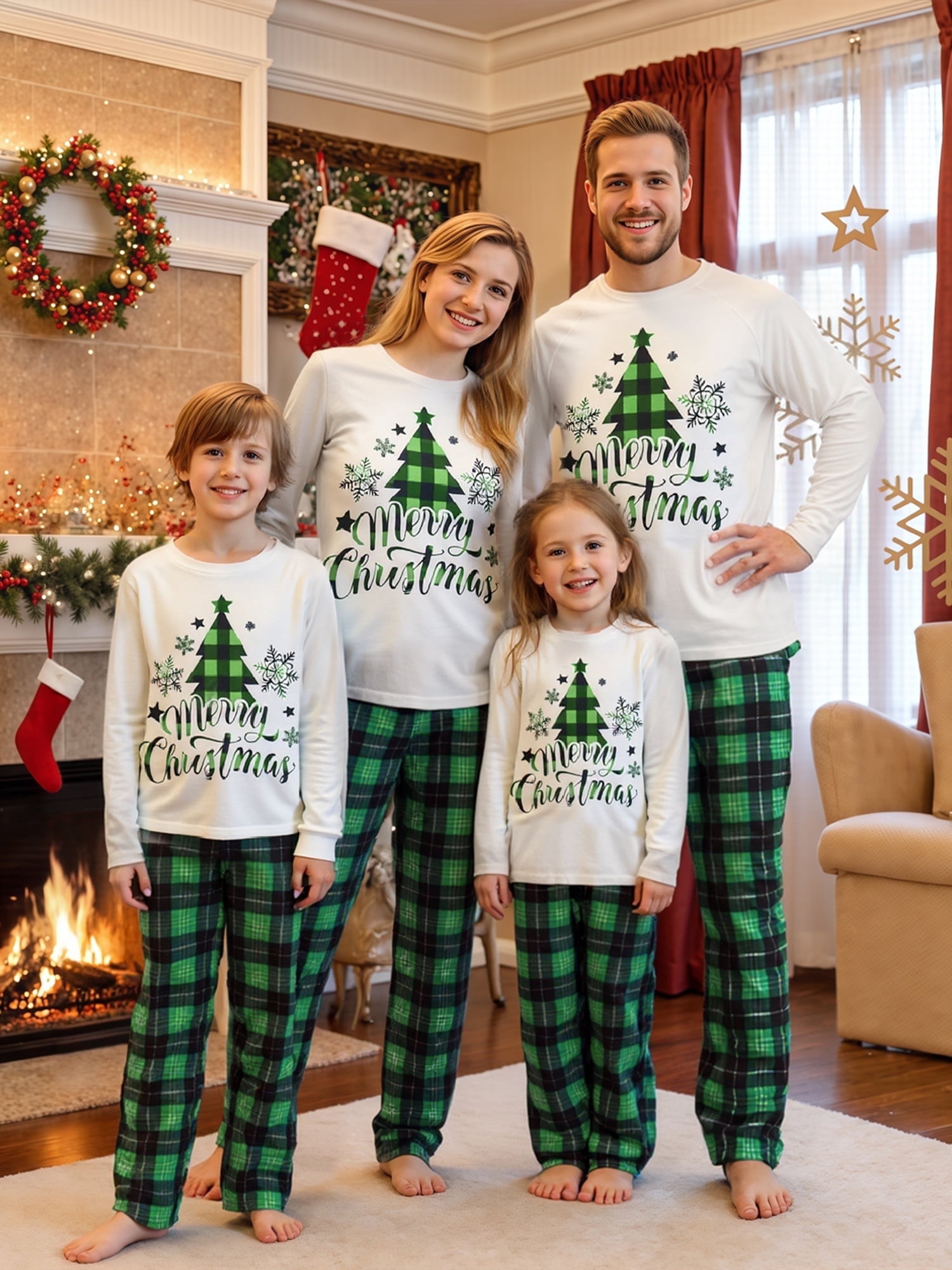 Jaweiwi Family Matching Christmas Pajamas Set, Long Sleeve Christmas ...