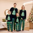 thumbnail image 1 of Jaweiwi Family Matching Christmas Pajamas Set Tree Letter Plaid Print Holiday Pajamas Sleepwear Dad Mom Kids PJs, 1 of 10