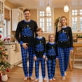 thumbnail image 1 of Jaweiwi Matching Family Pajamas for Christmas Long Sleeve Star Tree Print Tops + Plaid Pants Set Loungewear for Holiday Wear, 1 of 10