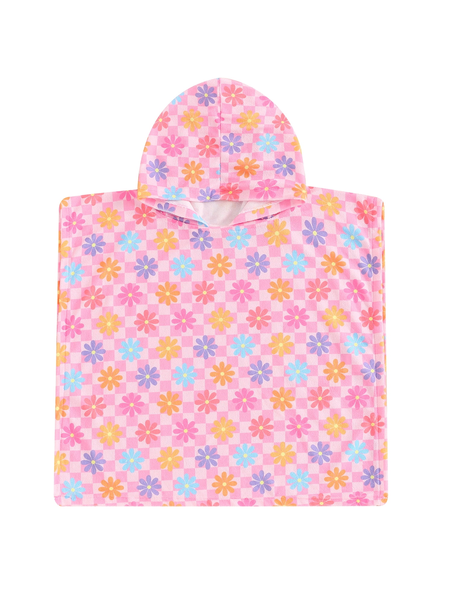 Jaweiwi Toddler Girl Beach Hooded Poncho Floral Print Absorbent Quick Dry Bath Towel with Hood,6M-4T