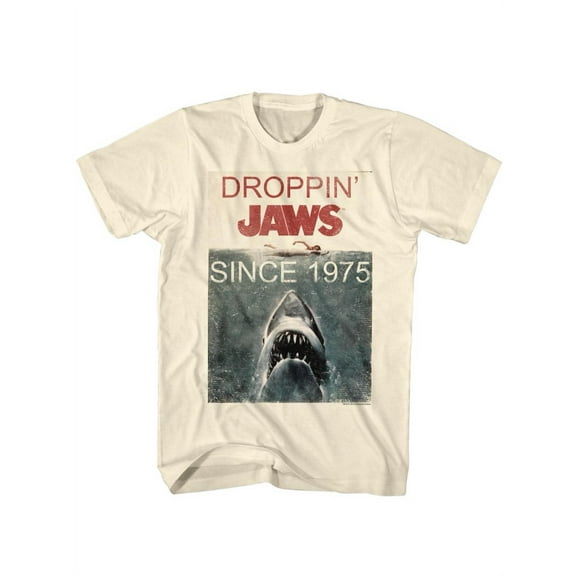 Jaws 1970's Shark Thriller Spielberg Movie Droppin' Since 1975 Adult T-Shirt
