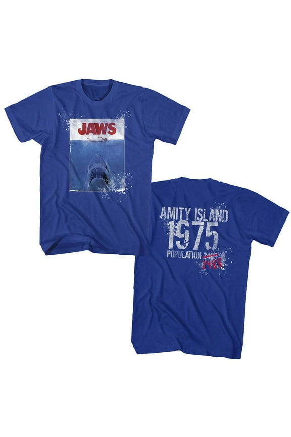 Jaws 1975 Royal Adult T-Shirt