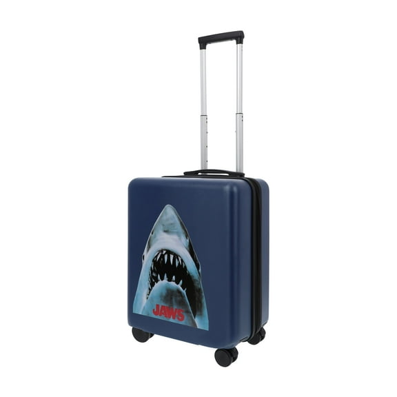 Jaws 22.5 Inch Carry On Luggage, Shark Hardshell Rolling Suitcase with Spinner Wheels, Blue