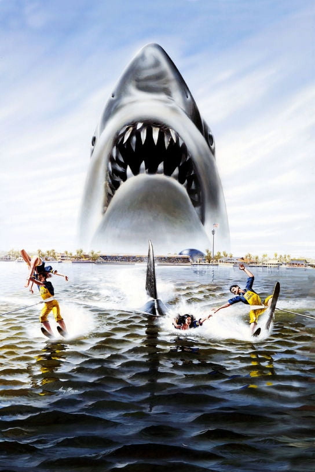 Jaws 3D Movie Poster Textless Art Reprint 27Inx40In for any room