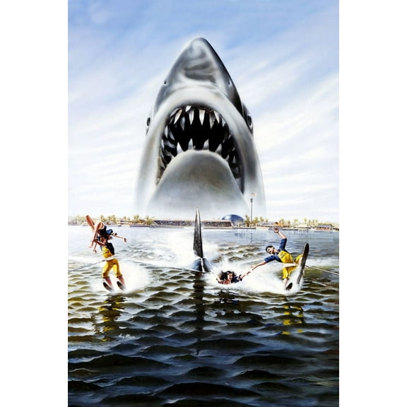 Jaws 3D Movie Poster Textless Art Reprint 27Inx40In for any room 27x40 Square Adults Best Posters