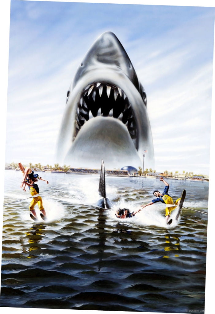 Jaws 3D Poster 12x16 Art Print on Metal Sign 12in x 16in Multi