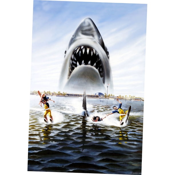 Jaws 3D Poster 12x16 Art Print on Metal Sign 12in x 16in Multi