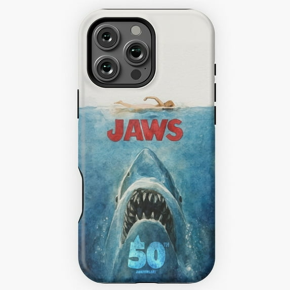 Jaws 50th Anniversary Watercolor Tribute Phone Case for iPhone 16 15 14 13 12 11 Pro Max M5911923
