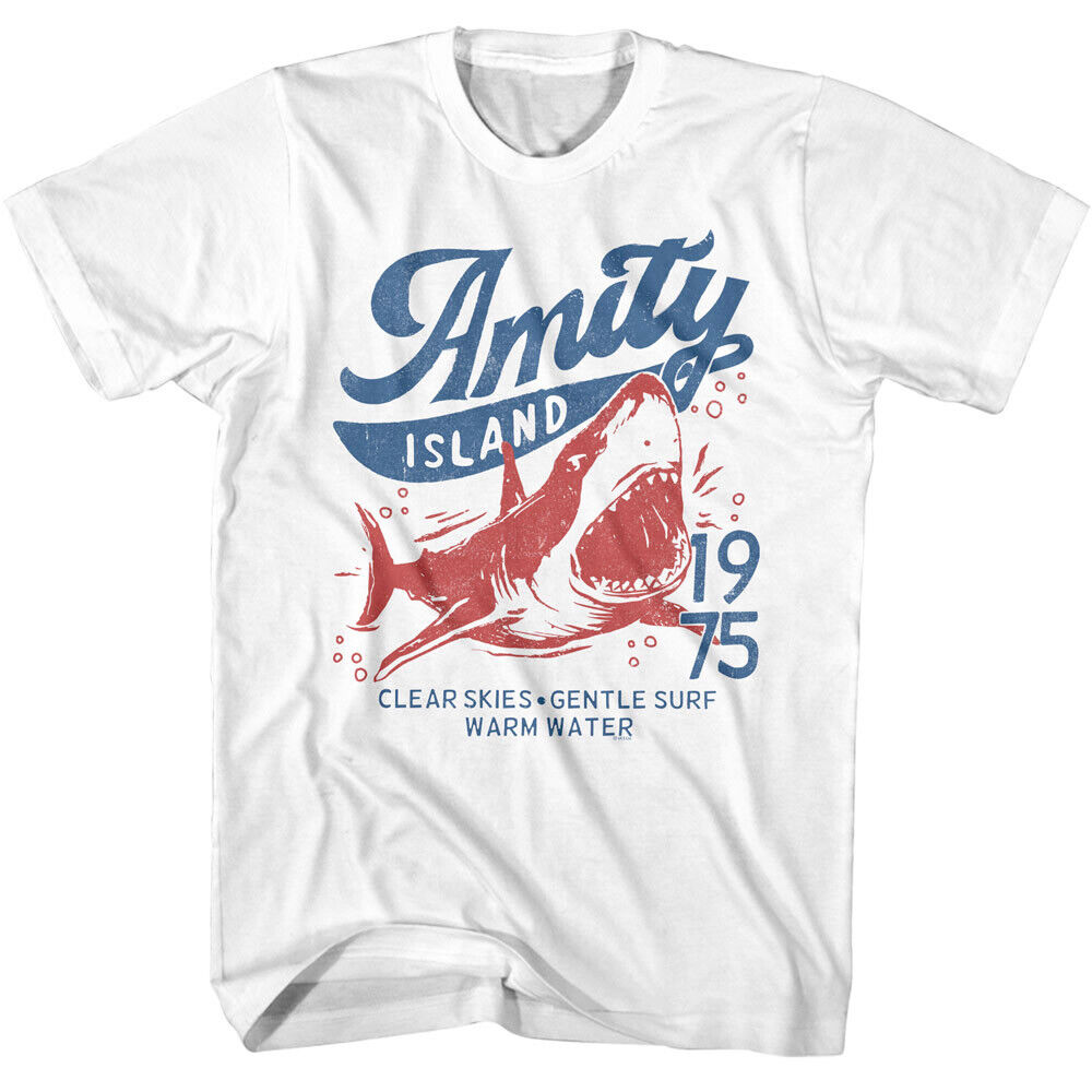 Jaws Amity Island Clear Skies Men's T Shark Gentle Surf Warm Water