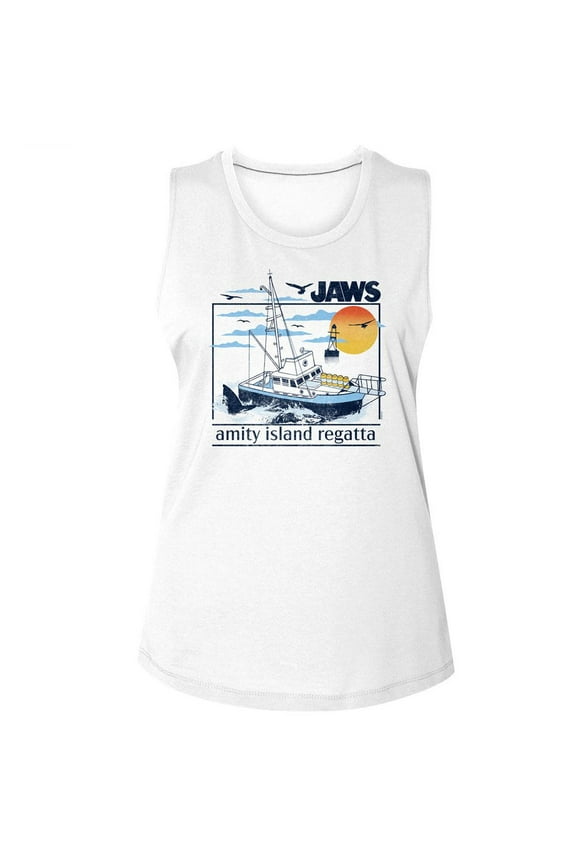 Jaws Amity Island Regatta White Women's Muscle Tank Top T-Shirt
