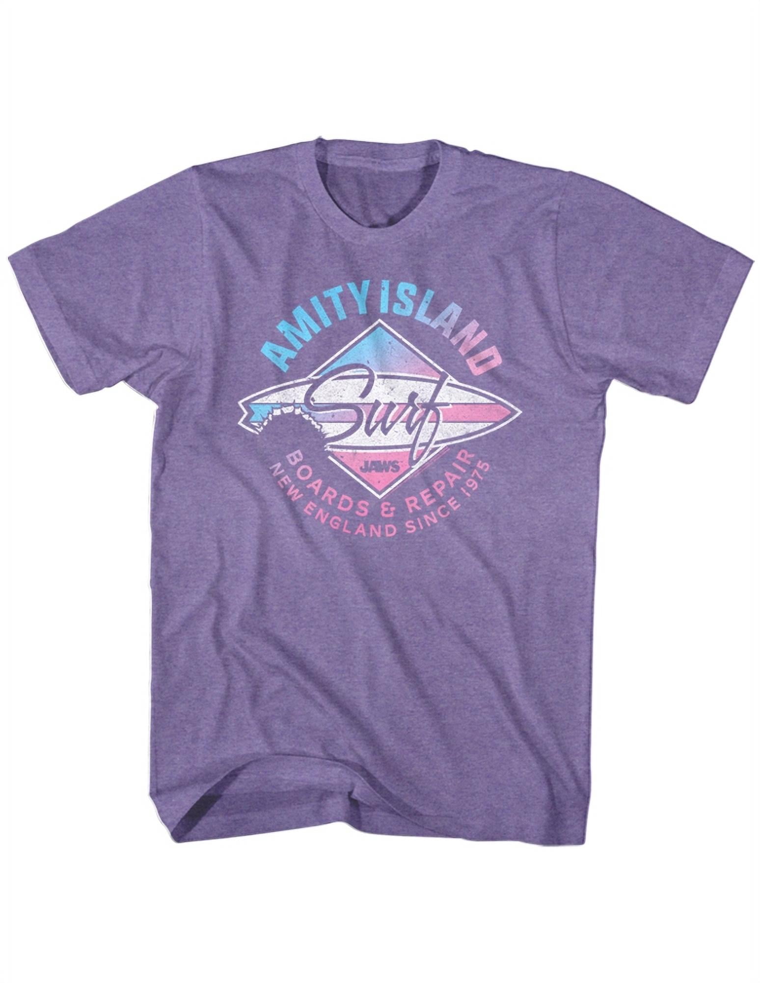 Jaws Amity Island Surf Purple Heather Adult T-Shirt