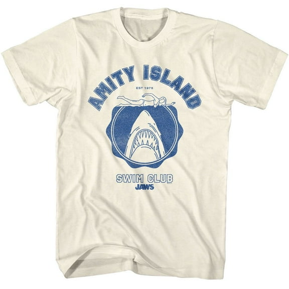 Jaws Amity Island Swim Club Natural Adult T-Shirt S