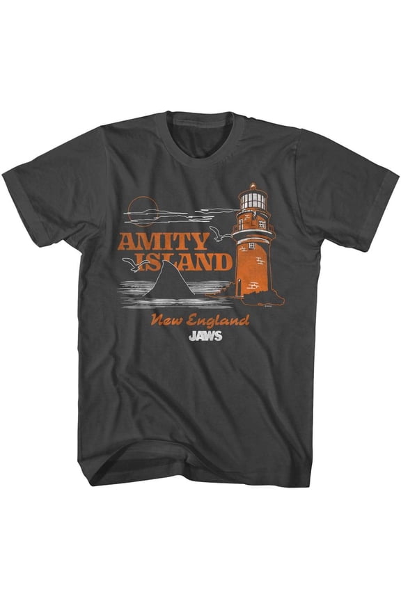 Jaws - Amity Island Tourist - Officially Licensed American Classics - Front Print Solid Adult Short Sleeve T-Shirt