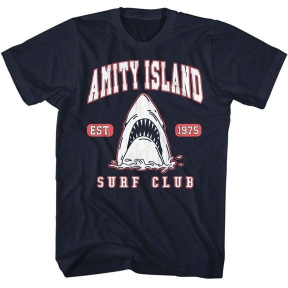 Jaws Surf Club Collegiate Navy Adult T-Shirt 4Xl