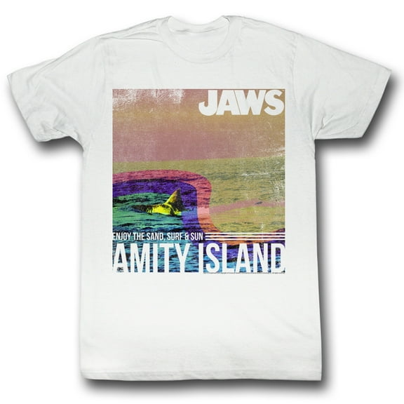 Jaws Amity Island White Adult T-Shirt