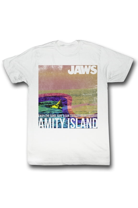 Jaws Amity Island White Adult T-Shirt