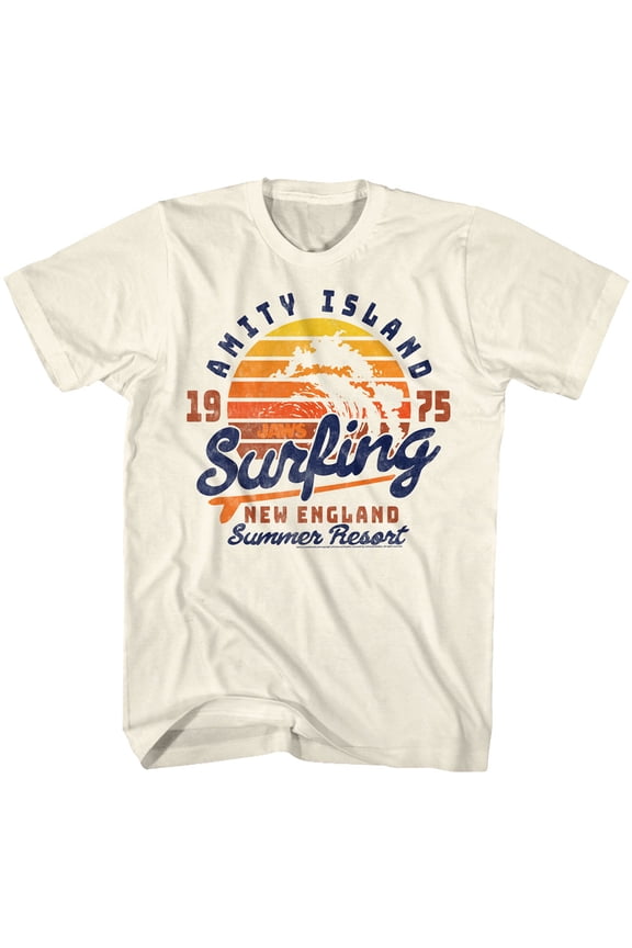 Jaws Amity Surfing Natural Adult T-Shirt