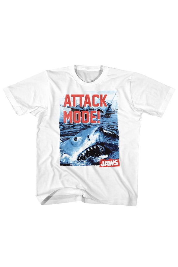 Jaws Attack Mode White Youth T-Shirt