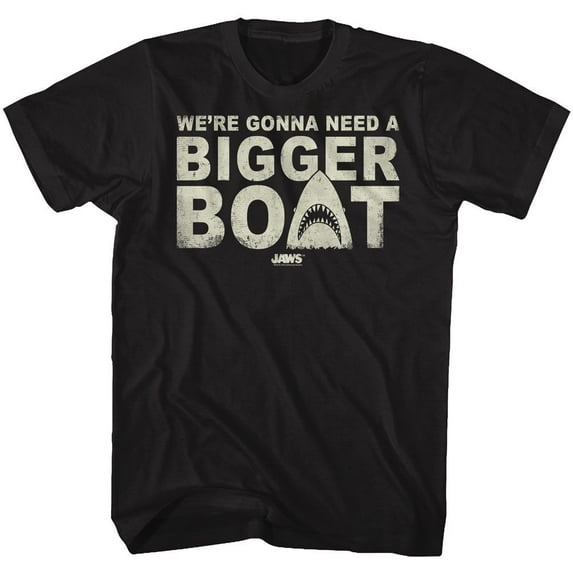 Jaws Bigger Boat Black Adult T-Shirt 6Xl