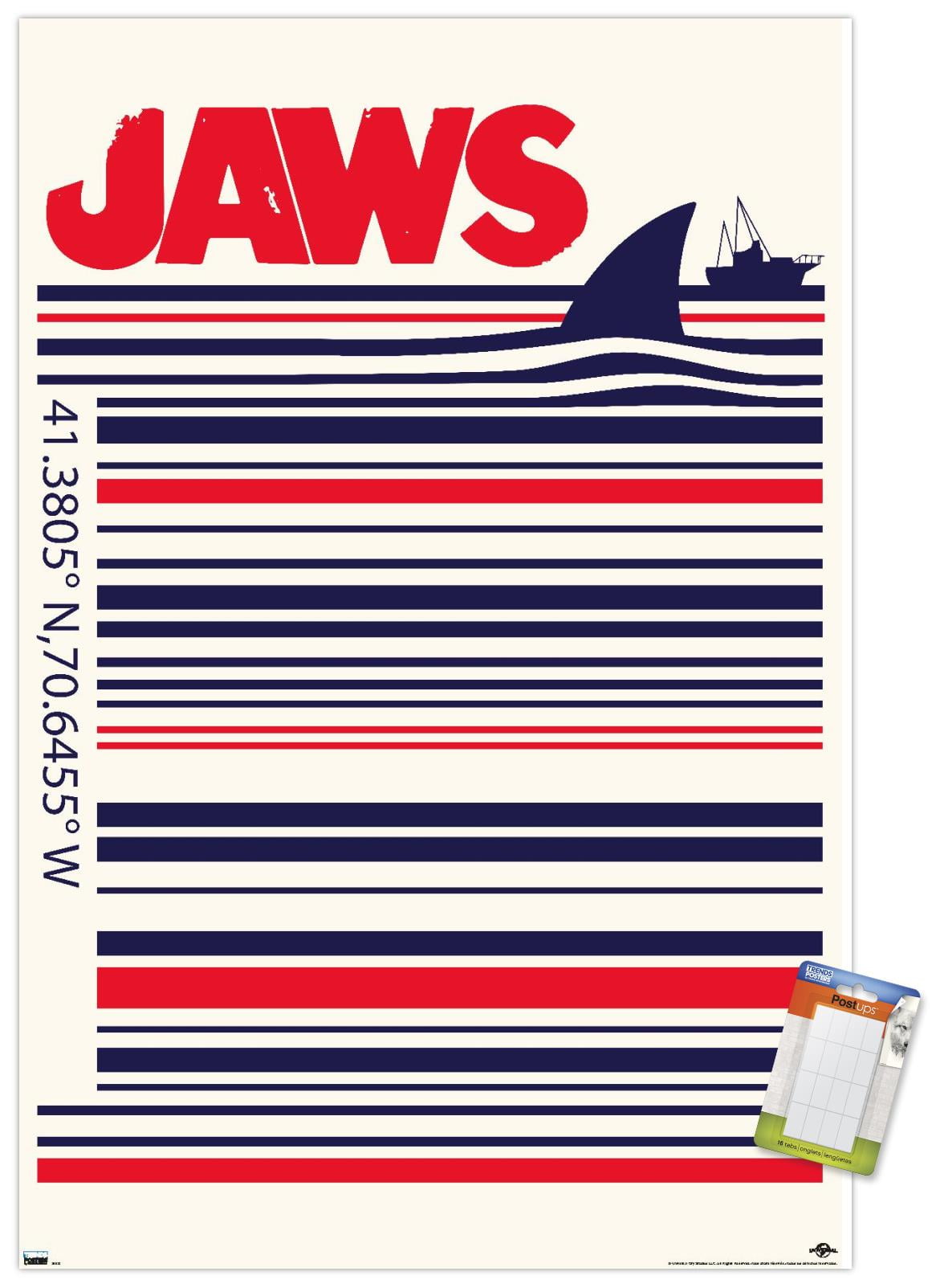 Jaws - Barcode Wall Poster, 14.725" x 22.375"