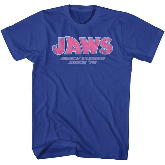 Jaws Beach Closed Royal Adult T-Shirt