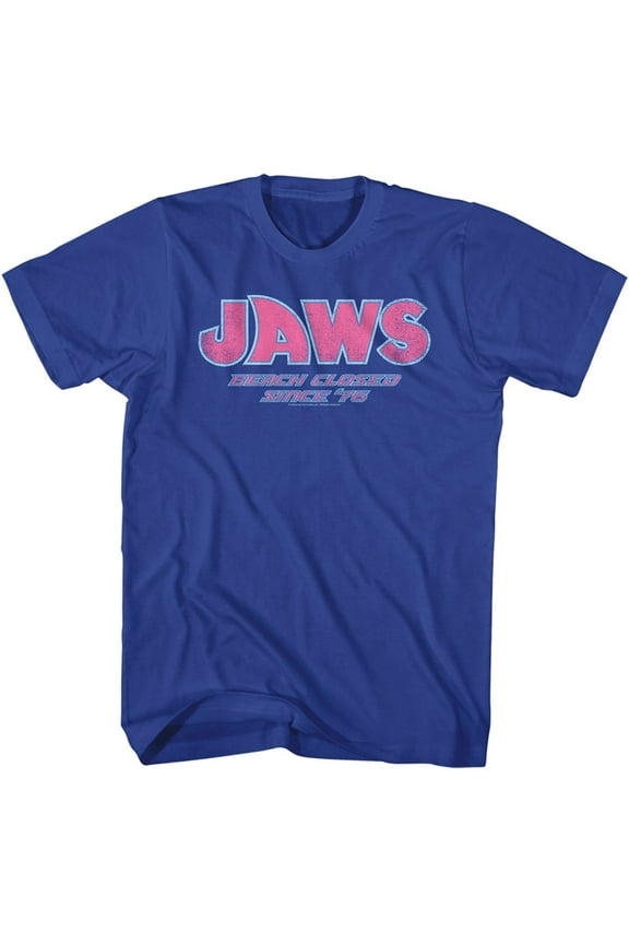 Jaws Beach Closed Royal Adult T-Shirt