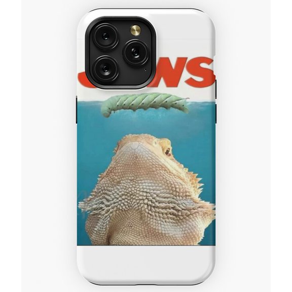Jaws Bearded Dragon Meme Funny Lizard Parody A11716 Phone Case for iPhone 11 to 17 Pro Max