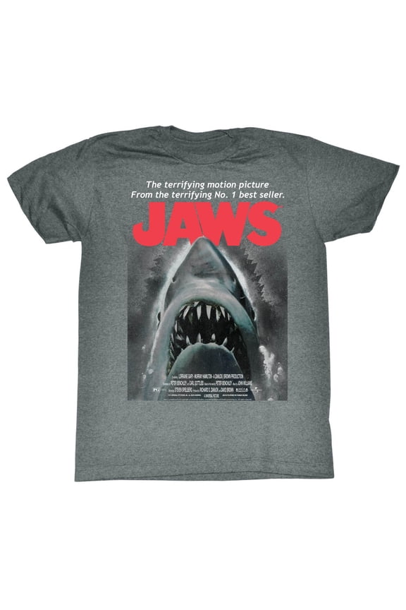 Jaws Beware Graphite Heather Adult T-Shirt