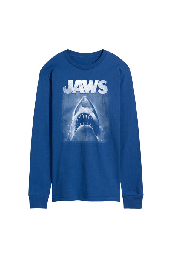 - Black and White Shark - Men's Long Sleeve Graphic T-Shirt
